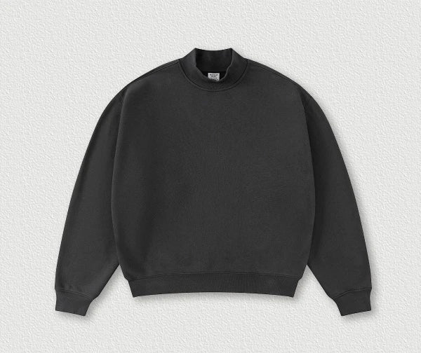 Sweat-shirt unisexe ample à col montant
