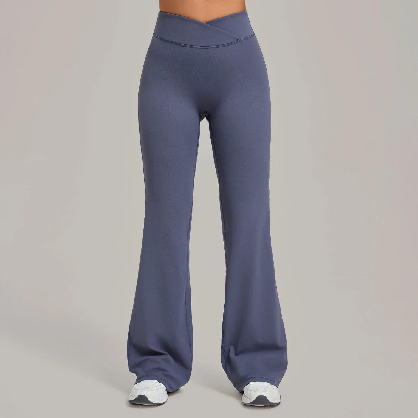 Pantalon de yoga évasé taille haute croisé pour femmes