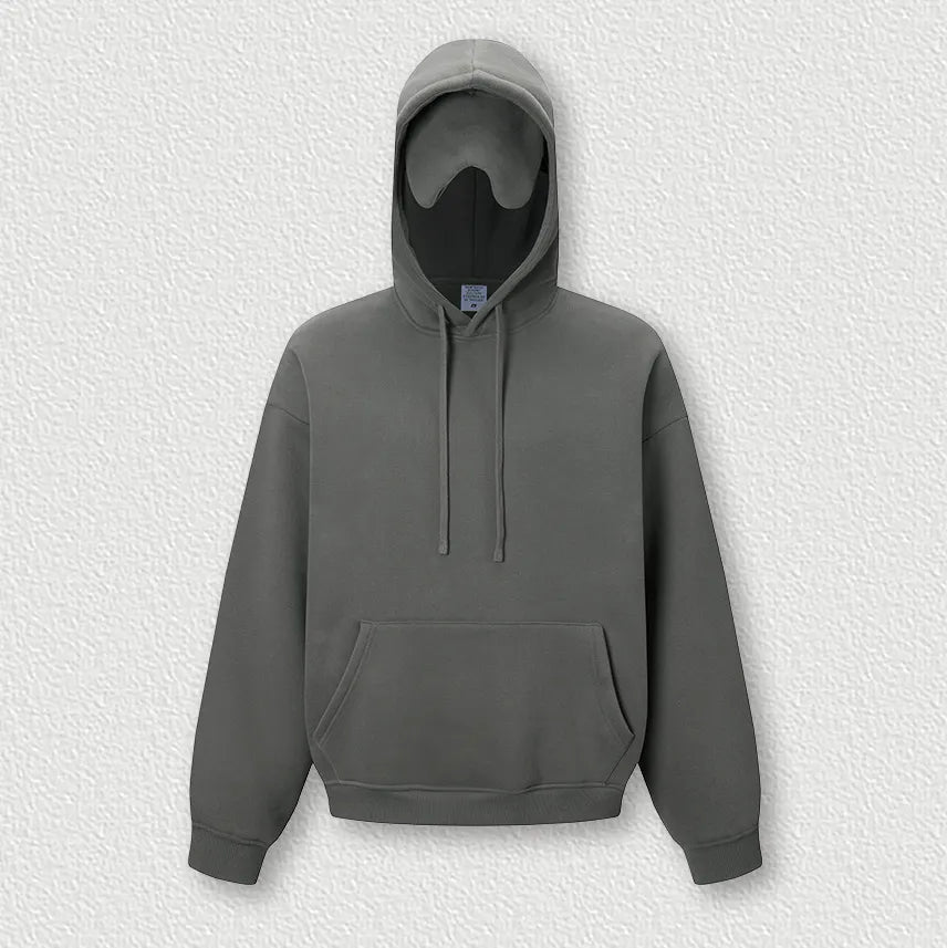 Sweat-shirt à capuche uni pour homme avec cache-œil