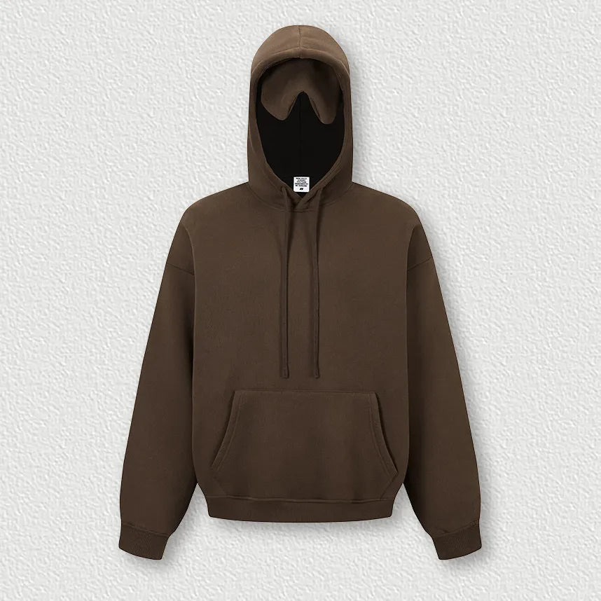 Sweat-shirt à capuche uni pour homme avec cache-œil
