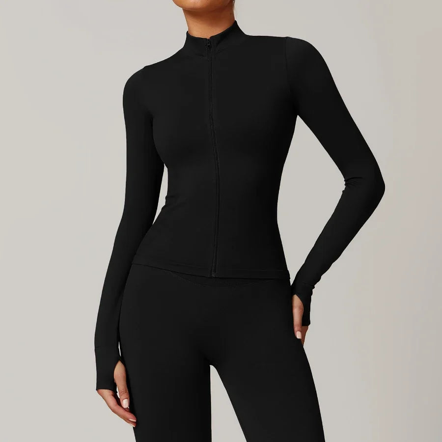 Veste de fitness de yoga ajustée sans coutures