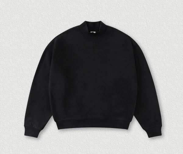 Sweat-shirt unisexe ample à col montant