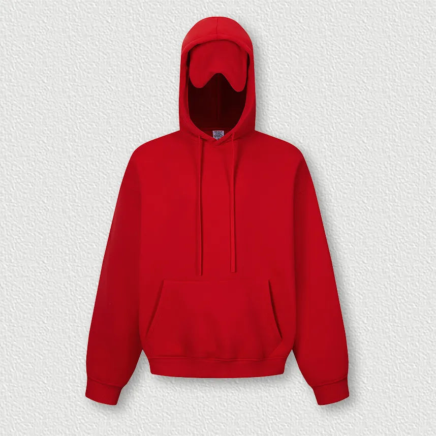 Sweat-shirt à capuche uni pour homme avec cache-œil