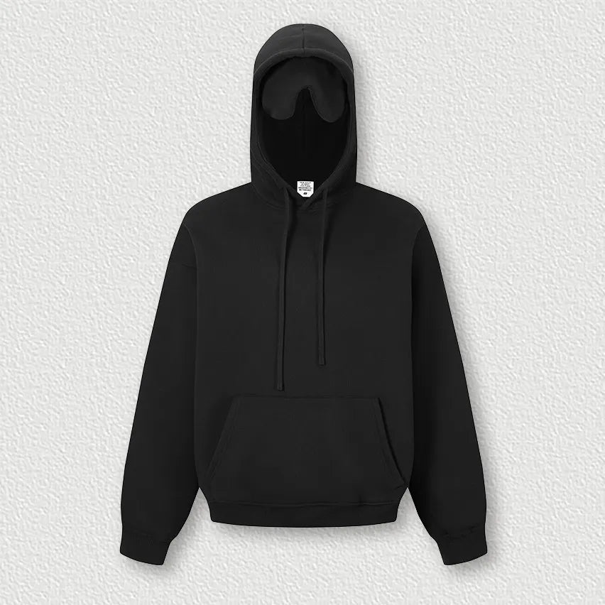 Sweat-shirt à capuche uni pour homme avec cache-œil