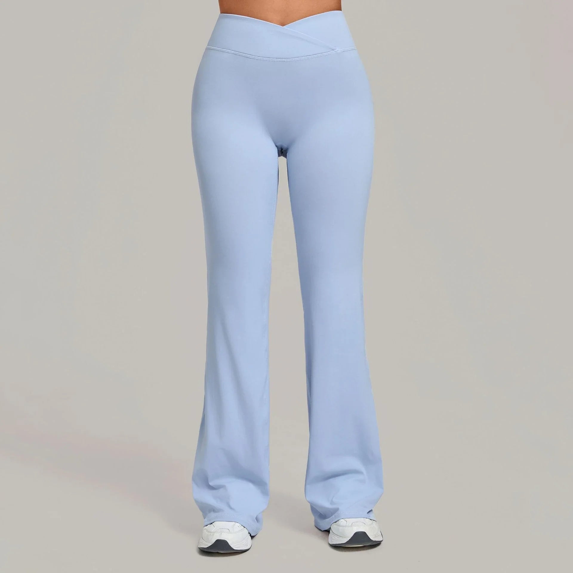 Pantalon de yoga évasé taille haute croisé pour femmes
